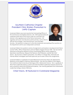 Southern California Chapter President Chris Waters Promoted to