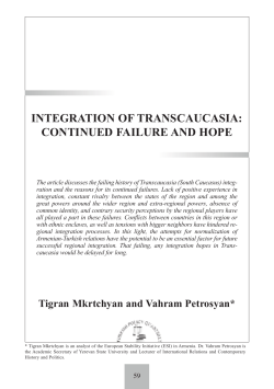 integration of transcaucasia: continued failure and hope