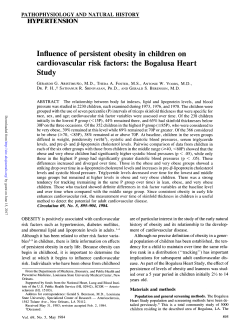 Influence of persistent obesity in children on cardiovascular risk factors