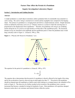 Factors That Affect the Period of a Pendulum Inquiry
