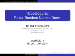 RcppZiggurat - Dirk Eddelbuettel