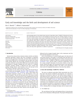 Early soil knowledge and the birth and development of soil science