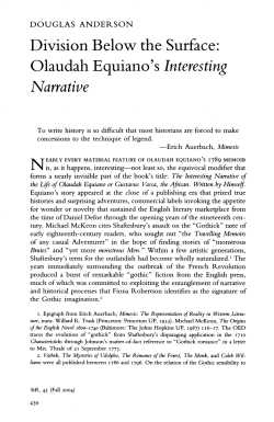 Division below the Surface: Olaudah Equiano`s "Interesting Narrative"
