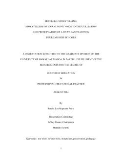 i MO`OLELO, STORYTELLING