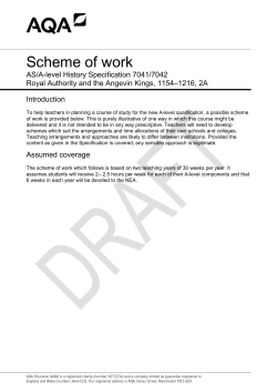 AS and A-level History Scheme of work 2A