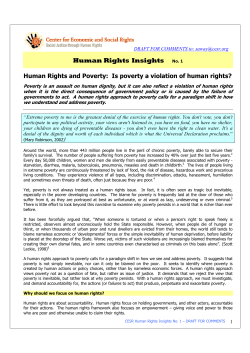 Human Rights and Poverty