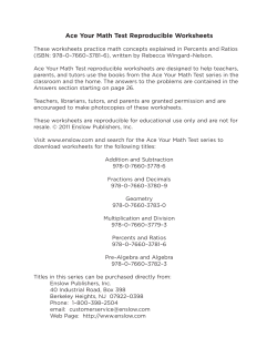 Ace Your Math Test Reproducible Worksheets