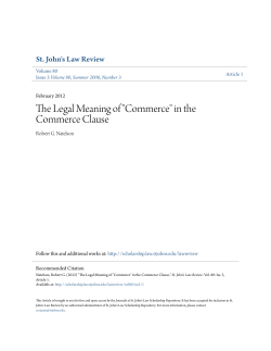 The Legal Meaning of "Commerce" in the Commerce Clause