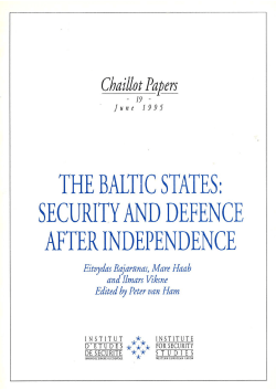 the baltic states: security and defence after independence