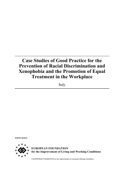 Case Studies of Good Practice for the Prevention of Racial