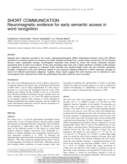 SHORT COMMUNICATION Neuromagnetic evidence for early