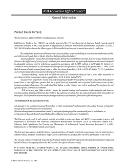 Paint Finish Warranty - RACO Interior Products