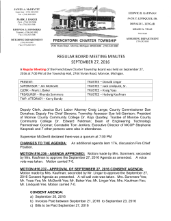 September 27, 2016 Regular Board Meeting Minutes