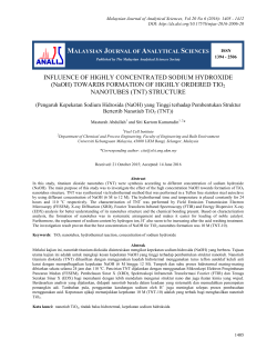 INFLUENCE OF HIGHLY CONCENTRATED SODIUM HYDROXIDE