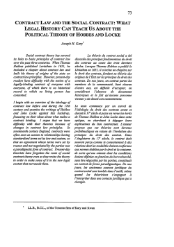 Contract Law and the Social Contract - Faculte de droit