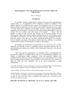 Montesquieu And the State