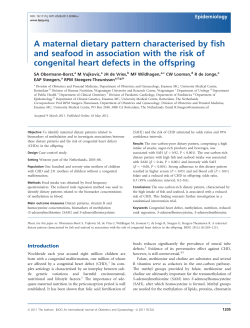 A maternal dietary pattern characterised by fish and seafood in
