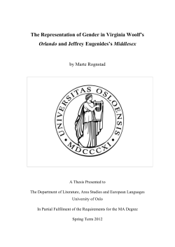 The Representation of Gender in Virginia Woolf`s Orlando and