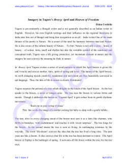Imagery in Tagore`s Breezy April and Heaven of Freedom