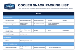COOLER SNACK PACKING LIST