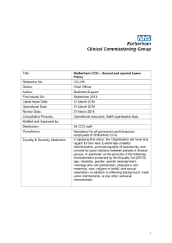 Annual and special Leave Policy Reference No