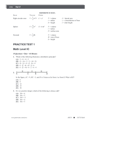 PRACTICE TEST 1 Math Level IC
