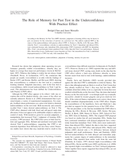 The role of memory for past test in the underconfidence with practice