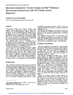 Metabolic-independent Volume Changes and Mg++ Binding in
