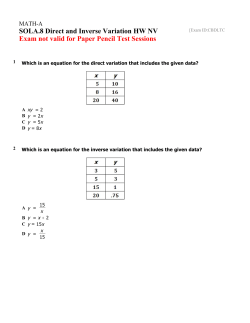 SOLA.8 Direct and Inverse Variation HW NV
