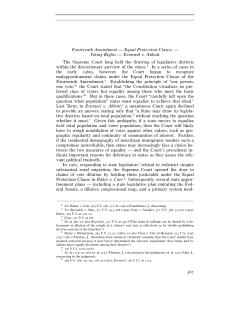 387 Fourteenth Amendment — Equal Protection Clause — Voting