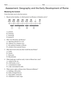 Assessment: Geography and the Early Development of Rome