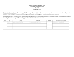 Idaho Extended Standards Draft Extended Content Indicators Grade