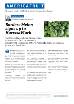 Borders Melon signs up to HarvestMark