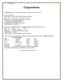 Conjunctions