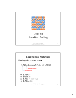 UNIT 4B Iteration: Sorting Exponential Notation