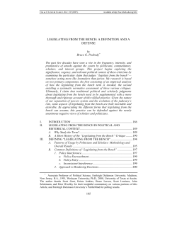 LEGISLATING FROM THE BENCH: A DEFINITION AND A DEFENSE