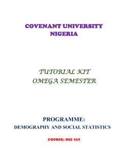 dss420 tutorial kit - Covenant University