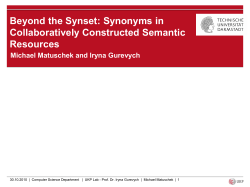 Synonyms in Collaboratively Constructed Semantic Resources
