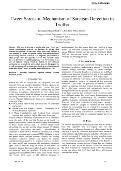 Tweet Sarcasm: Mechanism of Sarcasm Detection in Twitter