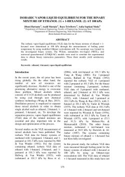Isobaric Vapor-Liquid Equilibrium for The Binary Mixture of Ethanol