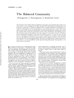 The Balanced Community - Herbert J. Gans Online