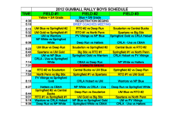 2012 gumball rally boys schedule time field #1 field #2 field #3