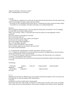 Subject Area/Grade: Life Science, Grade 5 Title: Interdependence in