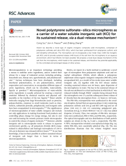 for its sustained release - RSC Publishing