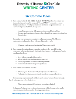 Six Comma Rules