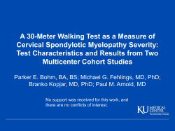 A 30-Meter Walking Test as a Measure of Cervical Spondylotic