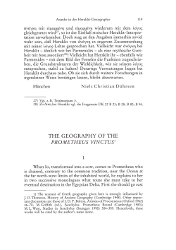 THE GEOGRAPHY OF THE PROMETHEUS VINCTUSI