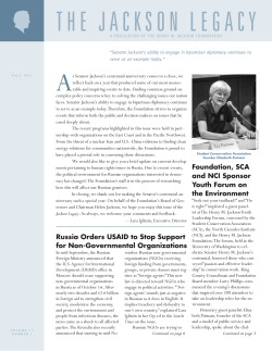 Fall 2012 - Henry M. Jackson Foundation