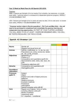 Spanish AS Grammar List