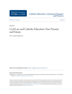 Civil Law and Catholic Education: Past, Present, and Future